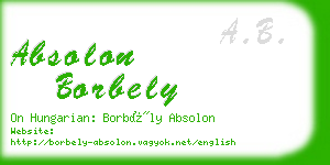 absolon borbely business card
